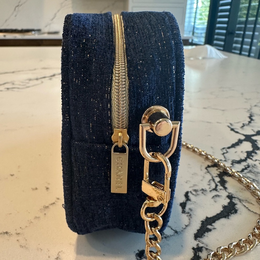 Chanel Blue & Gold Cosmetics Bag - Picture 3 of 7
